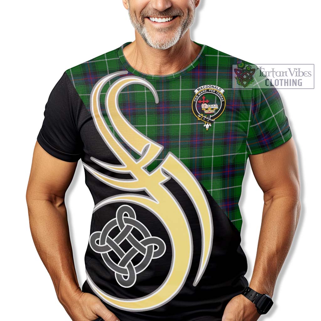 Tartan Vibes Clothing MacDonald of The Isles Tartan T-Shirt with Family Crest and Celtic Symbol Style