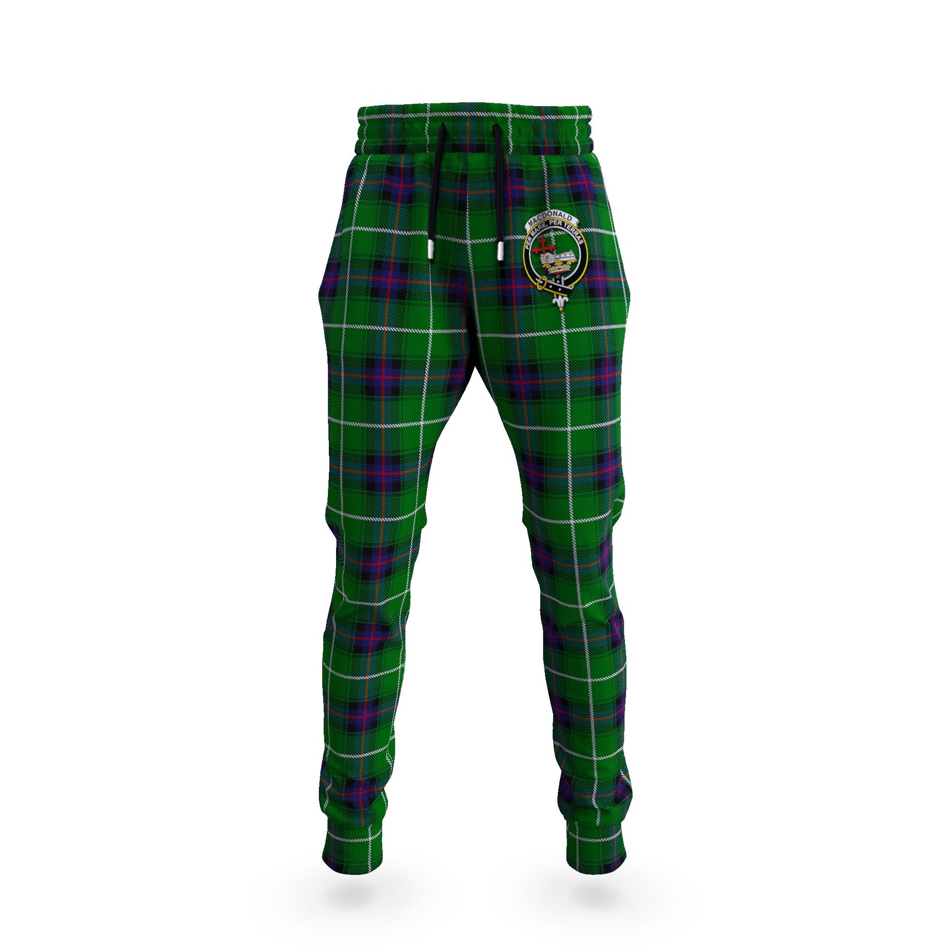 MacDonald of The Isles Tartan Joggers Pants with Family Crest 5XL - Tartan Vibes Clothing