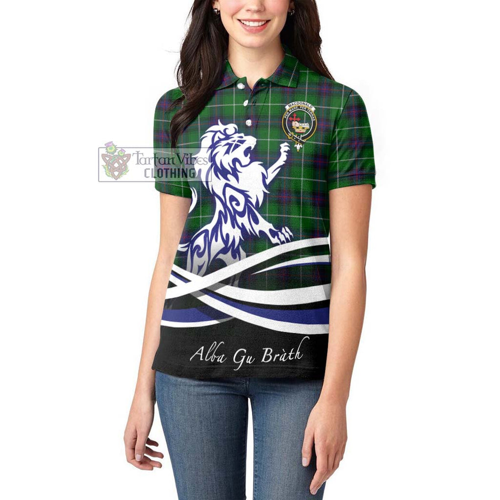 MacDonald of The Isles Tartan Women's Polo Shirt with Alba Gu Brath Regal Lion Emblem - Tartanvibesclothing Shop