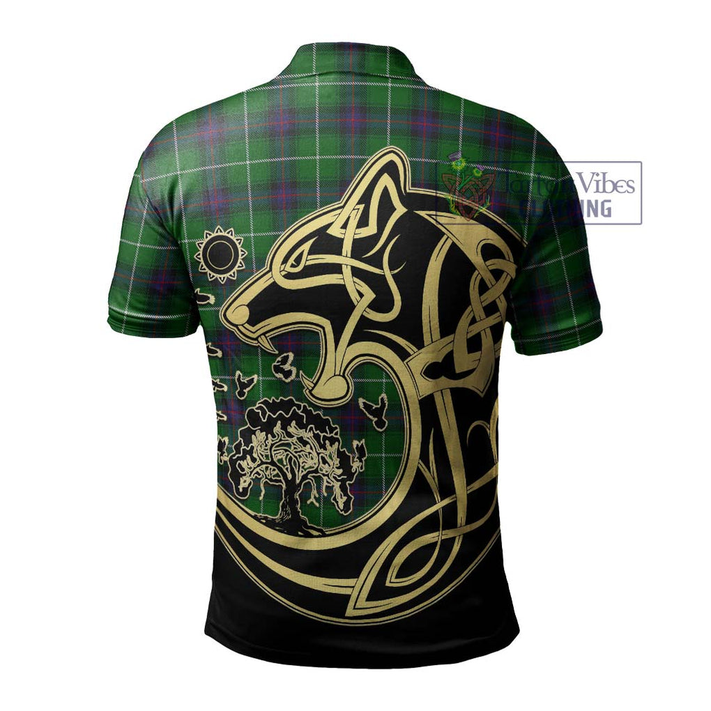 MacDonald of The Isles Tartan Polo Shirt with Family Crest Celtic Wolf Style - Tartanvibesclothing Shop