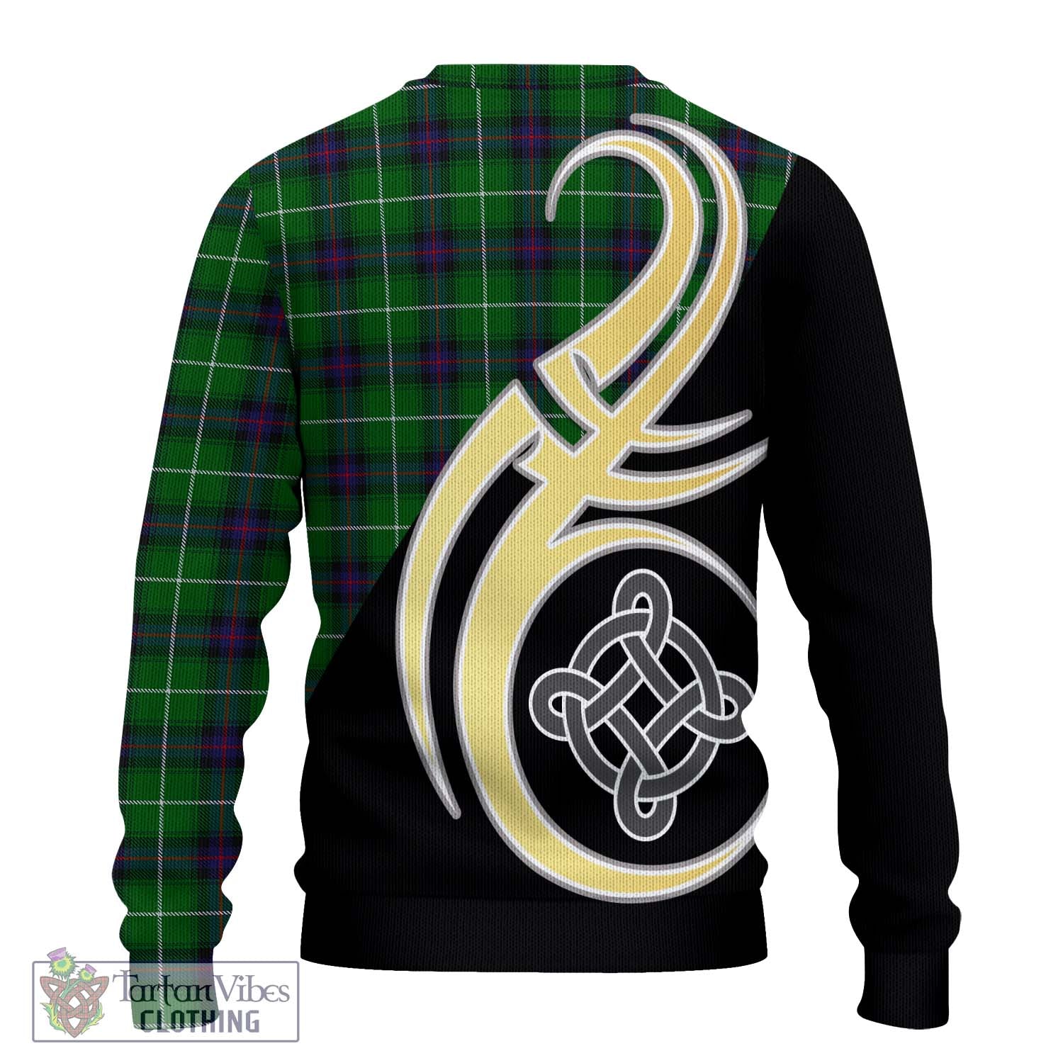 MacDonald of The Isles Tartan Knitted Sweater with Family Crest and Celtic Symbol Style - Tartan Vibes Clothing