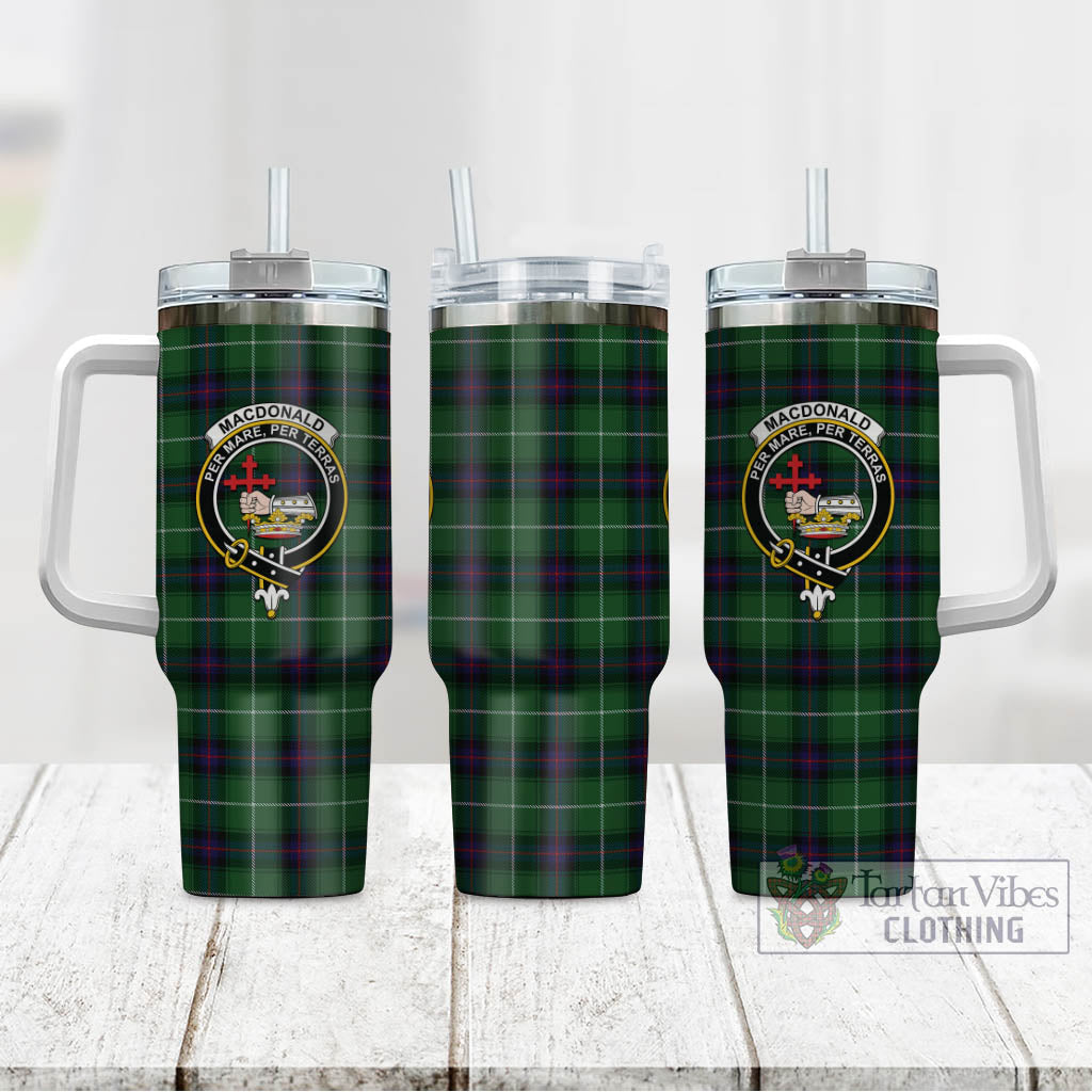 Tartan Vibes Clothing MacDonald of The Isles Tartan and Family Crest Tumbler with Handle