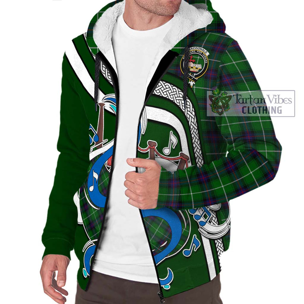 MacDonald of The Isles Tartan Sherpa Hoodie with Epic Bagpipe Style Unisex - Tartanvibesclothing Shop