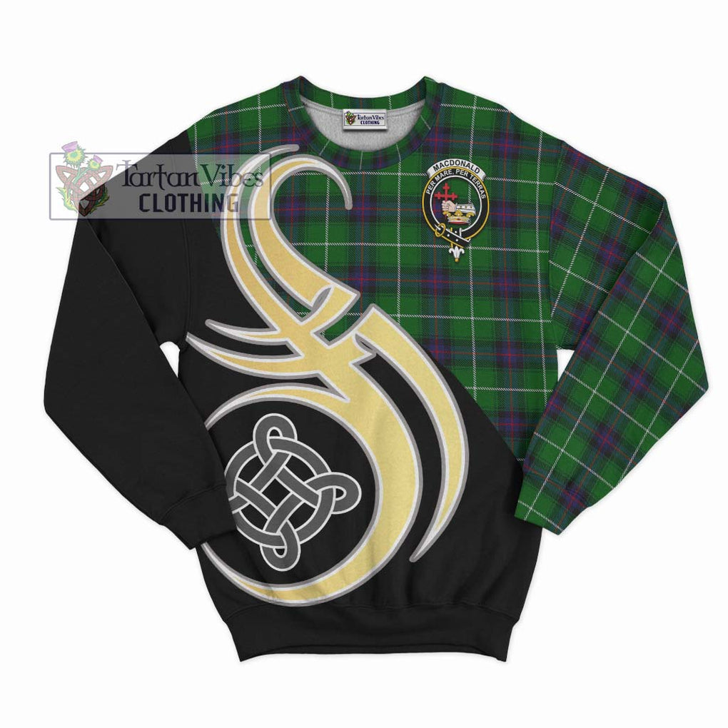 MacDonald of The Isles Tartan Sweatshirt with Family Crest and Celtic Symbol Style - Tartan Vibes Clothing