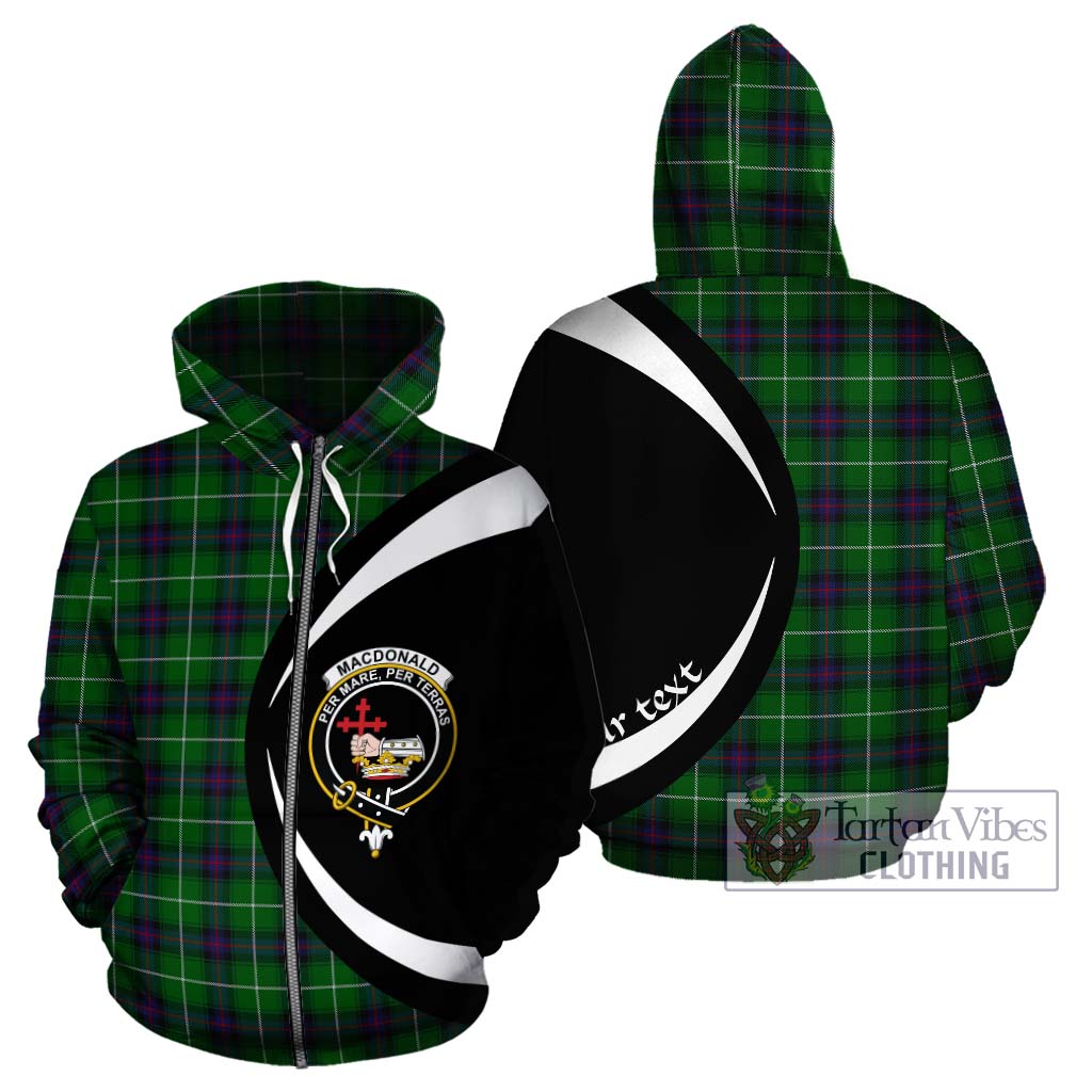 Tartan Vibes Clothing MacDonald of The Isles Tartan Hoodie with Family Crest Circle Style