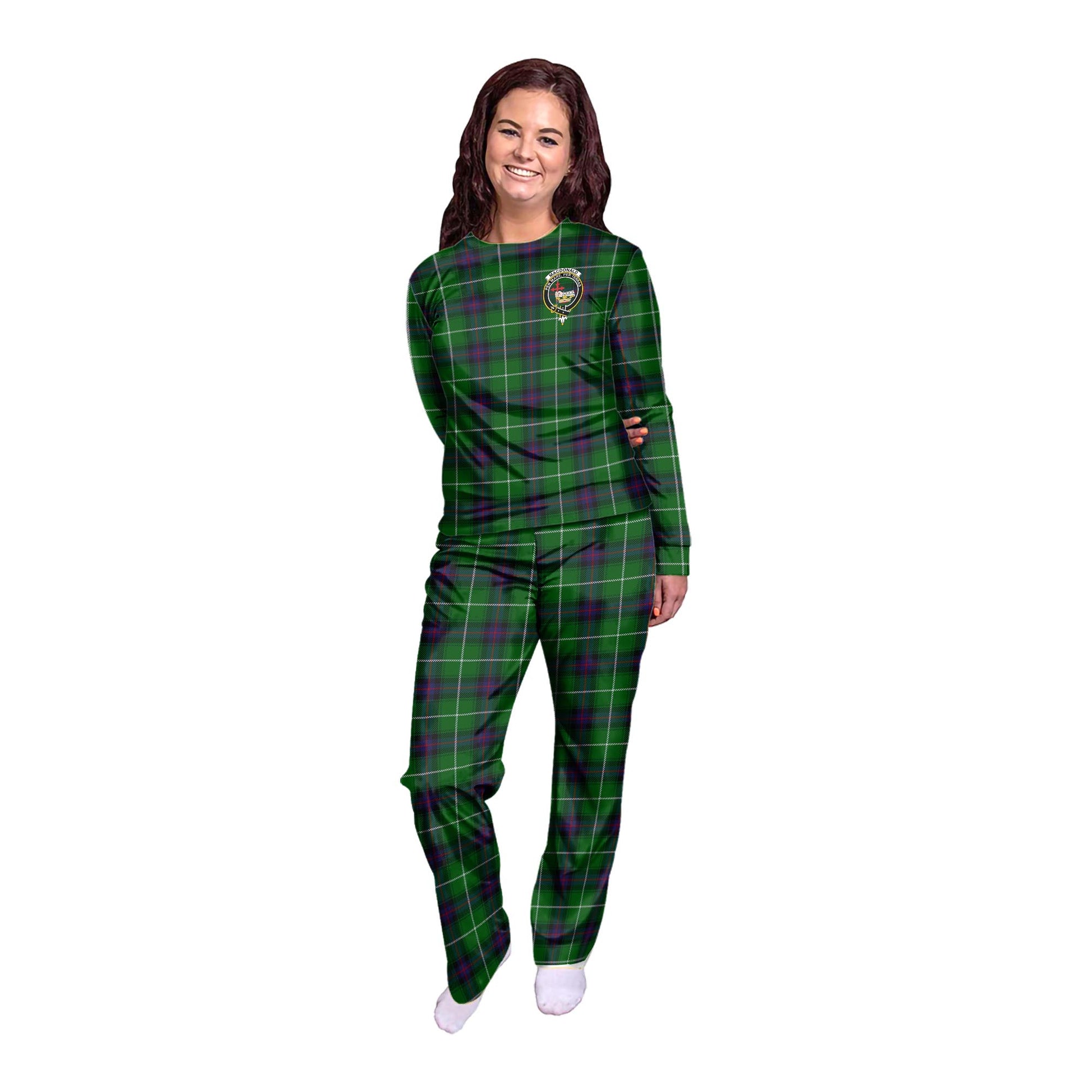 MacDonald of The Isles Tartan Pajamas Family Set with Family Crest - Tartanvibesclothing