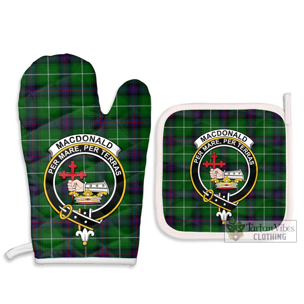 MacDonald of The Isles Tartan Combo Oven Mitt & Pot-Holder with Family Crest Combo 1 Oven Mitt & 2 Pot-Holder White - Tartan Vibes Clothing