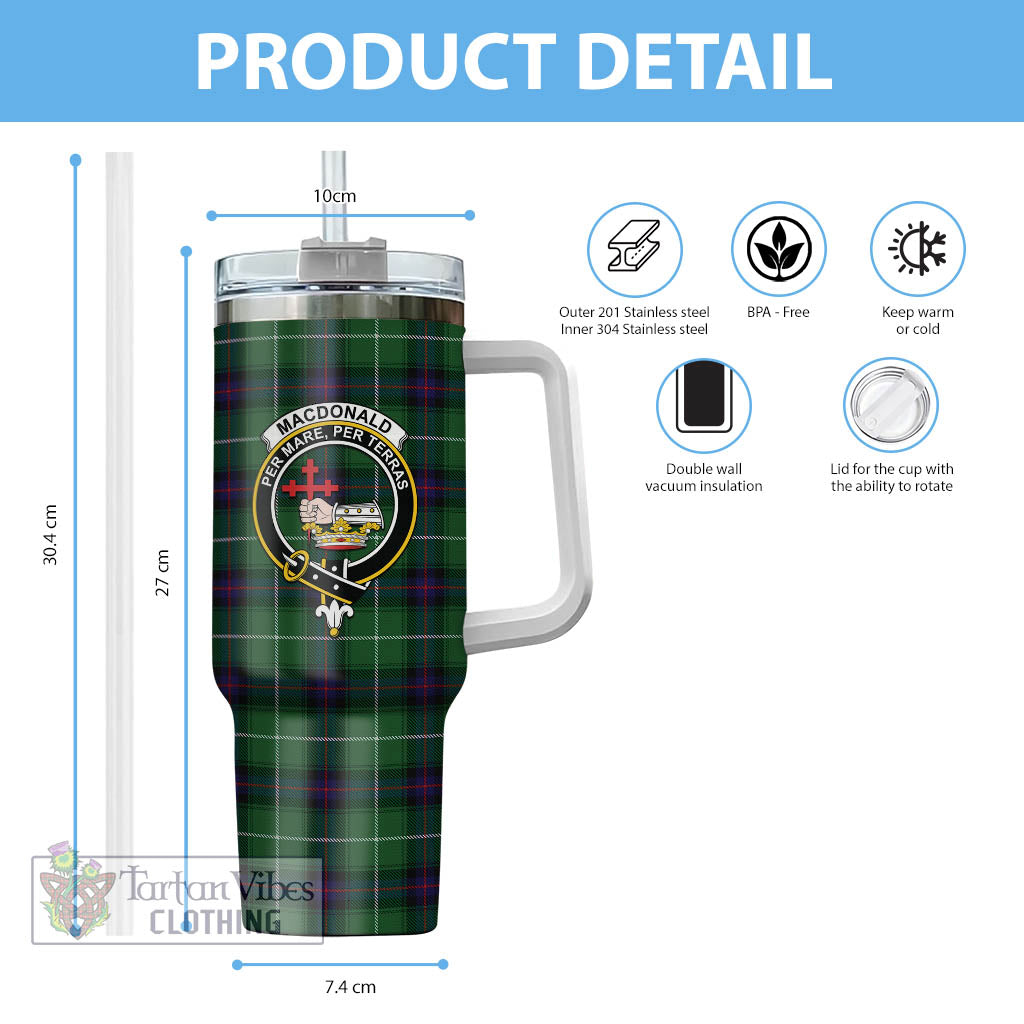 Tartan Vibes Clothing MacDonald of The Isles Tartan and Family Crest Tumbler with Handle