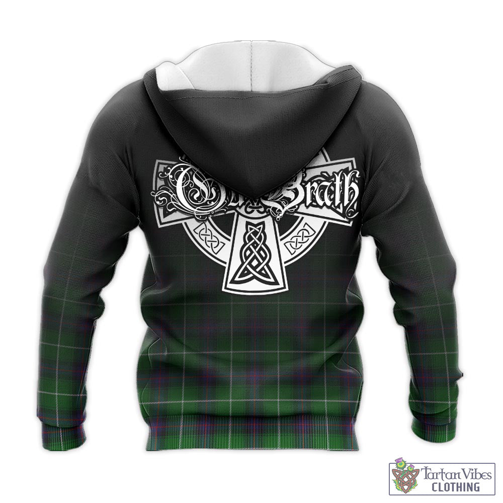 Tartan Vibes Clothing MacDonald of The Isles Tartan Knitted Hoodie Featuring Alba Gu Brath Family Crest Celtic Inspired