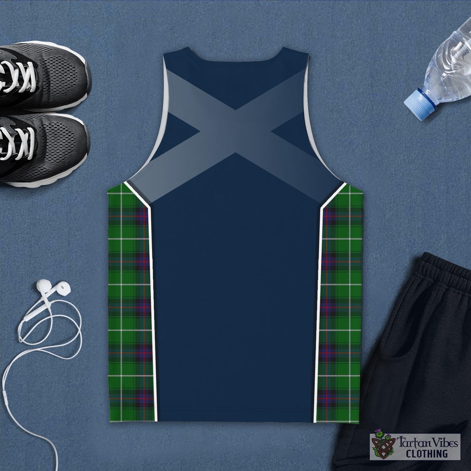 Tartan Vibes Clothing MacDonald of The Isles Tartan Men's Tanks Top with Family Crest and Scottish Thistle Vibes Sport Style