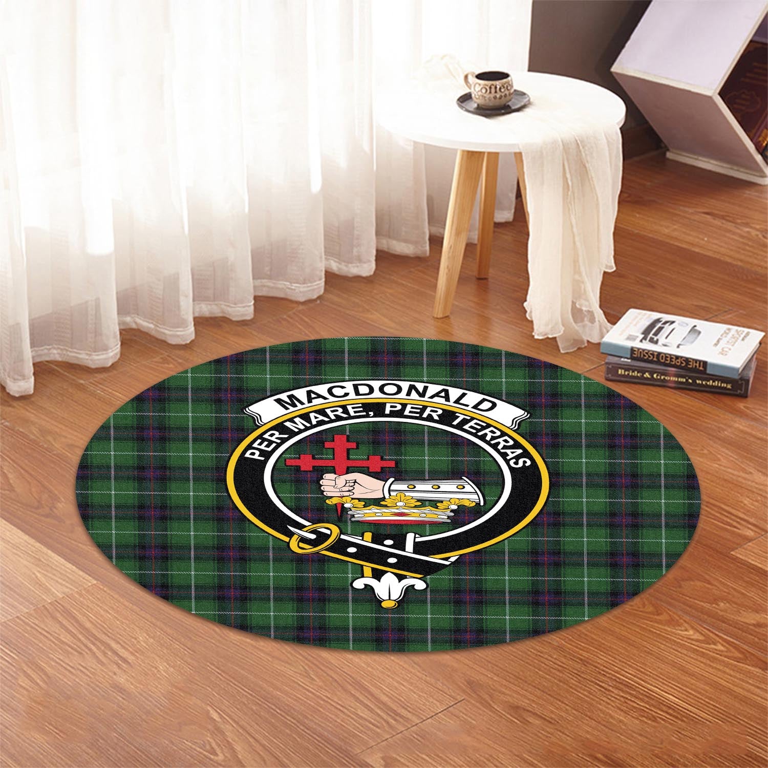 macdonald-of-the-isles-tartan-round-rug-with-family-crest