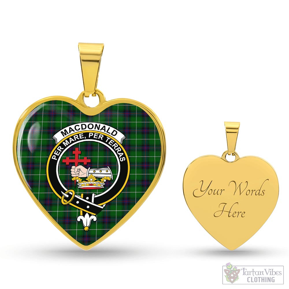 Tartan Vibes Clothing MacDonald of The Isles Tartan Heart Necklace with Family Crest