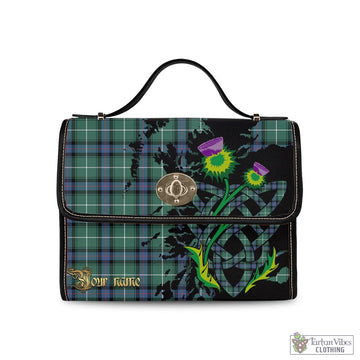 MacDonald of the Isles Hunting Ancient Tartan Waterproof Canvas Bag with Scotland Map and Thistle Celtic Accents