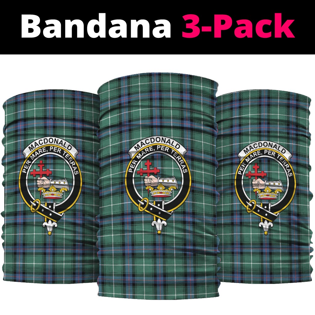MacDonald of the Isles Hunting Ancient Tartan Neck Gaiters, Tartan Bandanas, Tartan Head Band with Family Crest One Size - Tartanvibesclothing