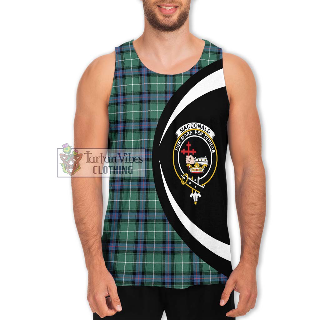 MacDonald of the Isles Hunting Ancient Tartan Men's Tank Top with Family Crest Circle Style Men - Tartan Vibes Clothing