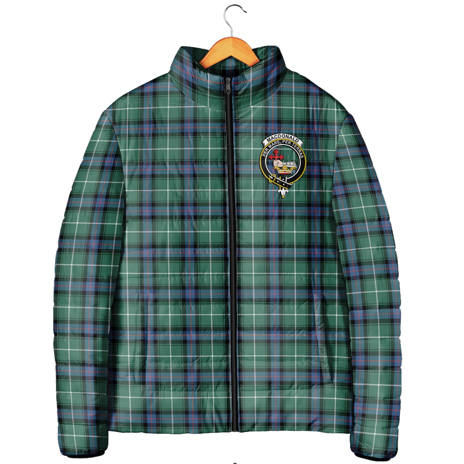 MacDonald of the Isles Hunting Ancient Tartan Padded Jacket with Family Crest Men's Padded Jacket - Tartan Vibes Clothing