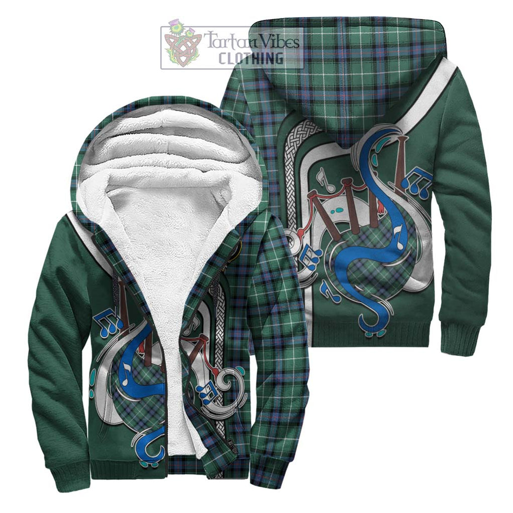 MacDonald of the Isles Hunting Ancient Tartan Sherpa Hoodie with Epic Bagpipe Style Unisex S - Tartanvibesclothing Shop