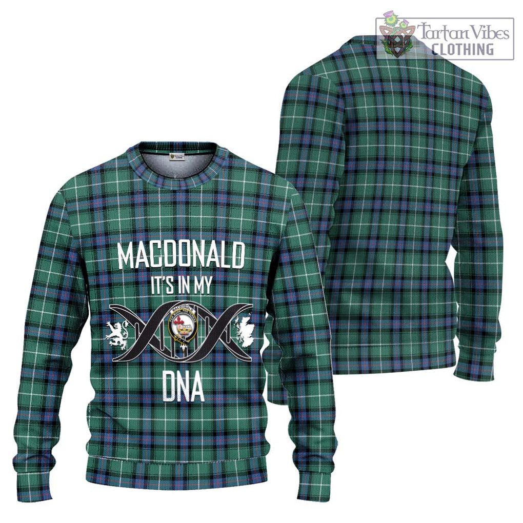 MacDonald of the Isles Hunting Ancient Tartan Knitted Sweater with Family Crest DNA In Me Style Unisex - Tartanvibesclothing Shop