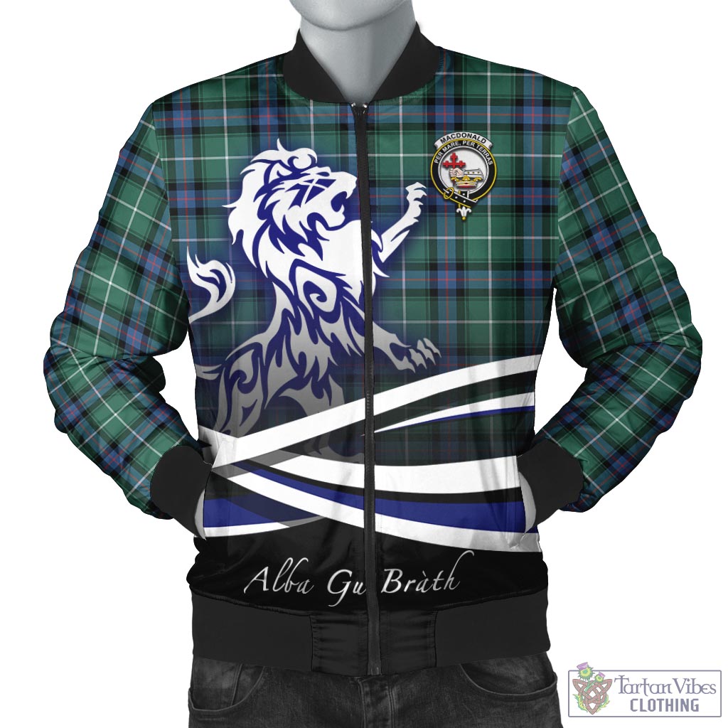 Tartan Vibes Clothing MacDonald of the Isles Hunting Ancient Tartan Bomber Jacket with Alba Gu Brath Regal Lion Emblem