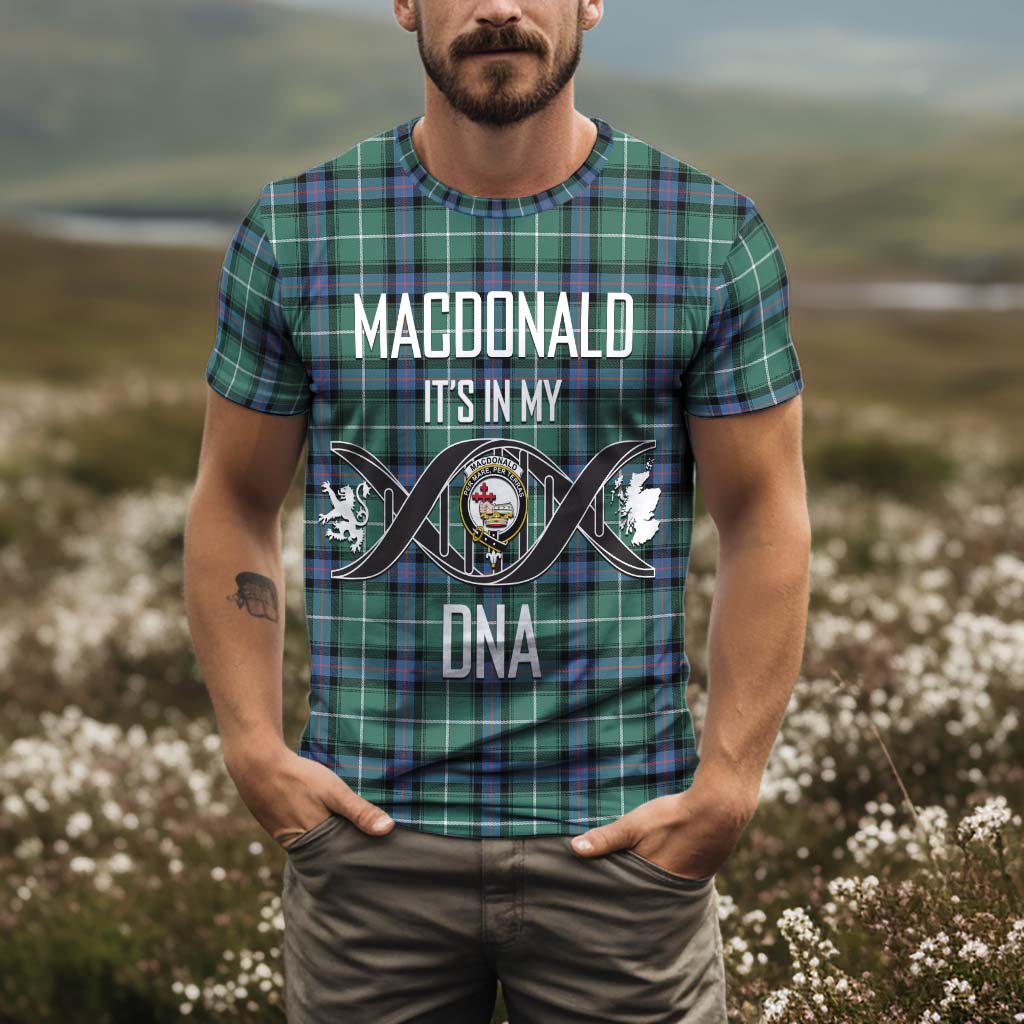 Tartan Vibes Clothing MacDonald of the Isles Hunting Ancient Tartan T-Shirt with Family Crest DNA In Me Style