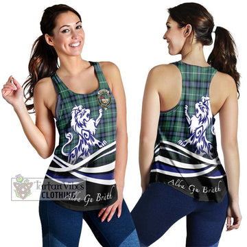 MacDonald of the Isles Hunting Ancient Tartan Women's Racerback Tanks with Alba Gu Brath Regal Lion Emblem