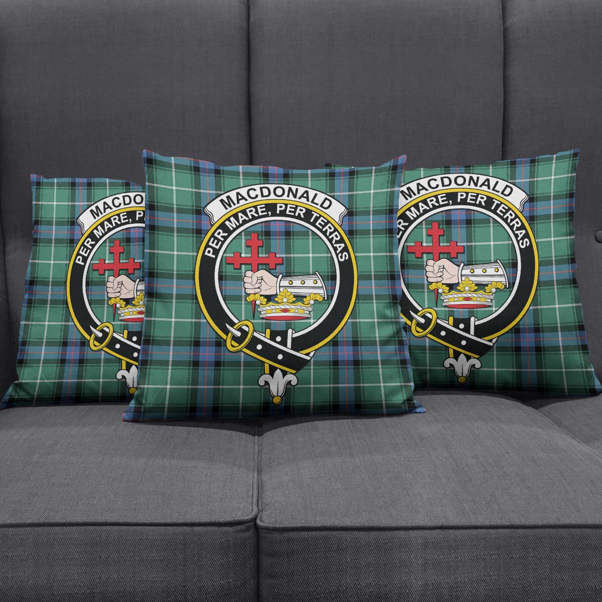 MacDonald of the Isles Hunting Ancient Tartan Pillow Cover with Family Crest Square Pillow Cover - Tartanvibesclothing