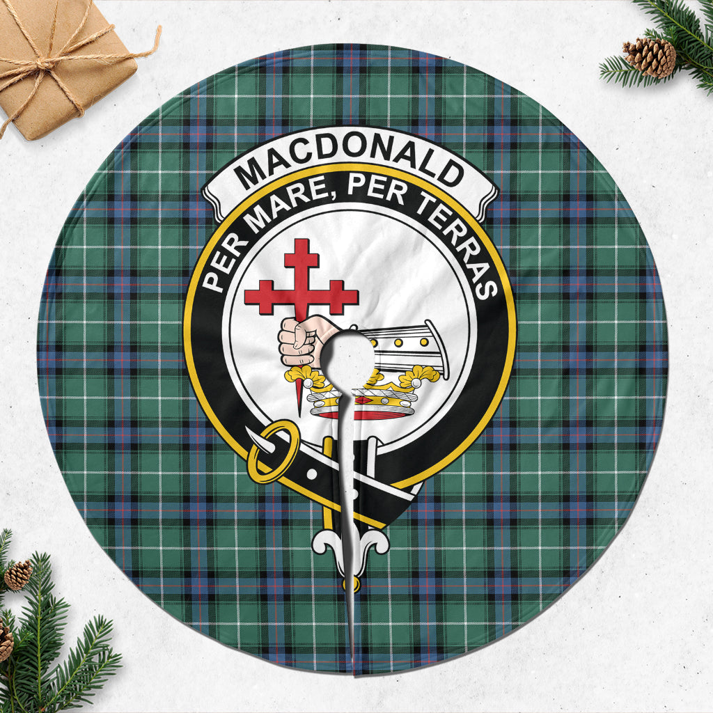 MacDonald of the Isles Hunting Ancient Tartan Christmas Tree Skirt with Family Crest - Tartanvibesclothing