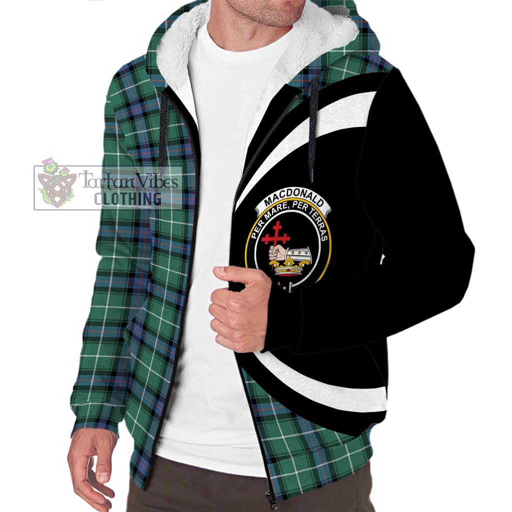 MacDonald of the Isles Hunting Ancient Tartan Sherpa Hoodie with Family Crest Circle Style Unisex S - Tartan Vibes Clothing