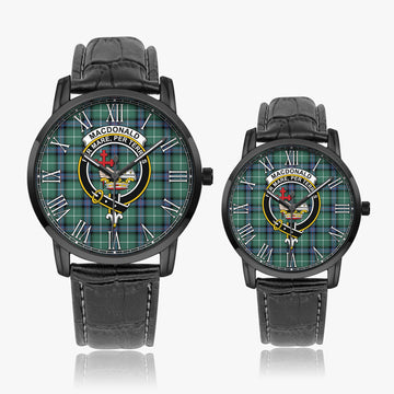 MacDonald of the Isles Hunting Ancient Tartan Family Crest Leather Strap Quartz Watch