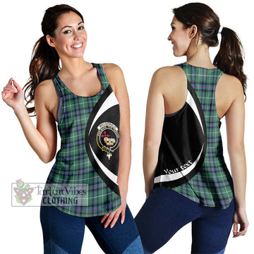 MacDonald of the Isles Hunting Ancient Tartan Women's Racerback Tanks with Family Crest Circle Style