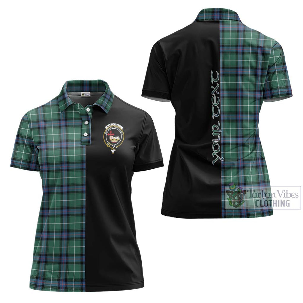 MacDonald of the Isles Hunting Ancient Tartan Women's Polo Shirt with Family Crest and Half Of Me Style Women - Tartanvibesclothing Shop