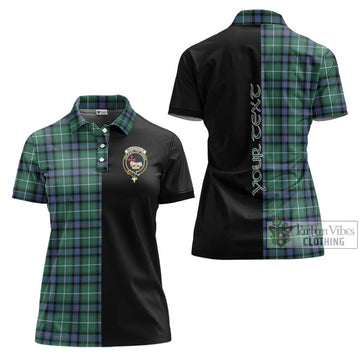 MacDonald of the Isles Hunting Ancient Tartan Women's Polo Shirt with Family Crest and Half Of Me Style