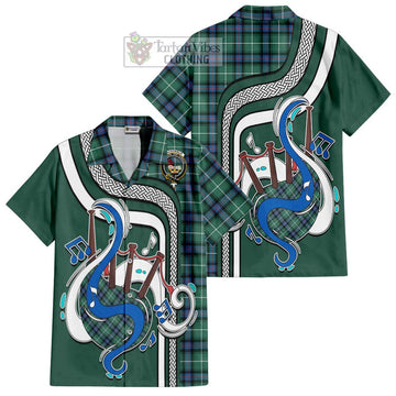 MacDonald of the Isles Hunting Ancient Tartan Short Sleeve Button Shirt with Epic Bagpipe Style