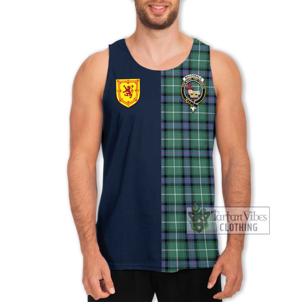 Tartan Vibes Clothing MacDonald of the Isles Hunting Ancient Tartan Men's Tank Top with Scottish Lion Royal Arm Half Style