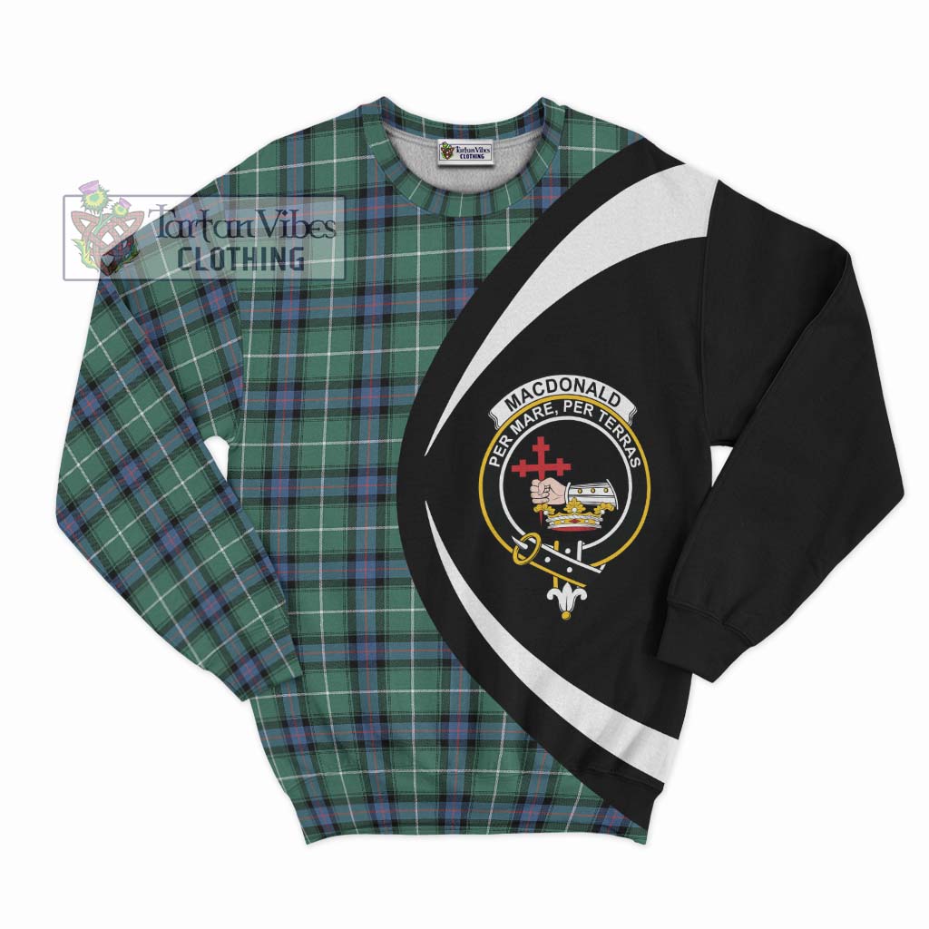 MacDonald of the Isles Hunting Ancient Tartan Sweatshirt with Family Crest Circle Style Unisex - Tartan Vibes Clothing