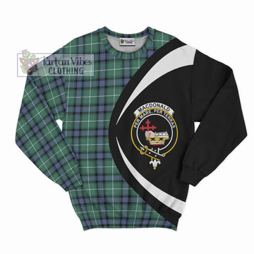 MacDonald of the Isles Hunting Ancient Tartan Sweatshirt with Family Crest Circle Style