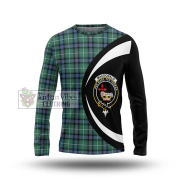 MacDonald of the Isles Hunting Ancient Tartan Long Sleeve T-Shirt with Family Crest Circle Style