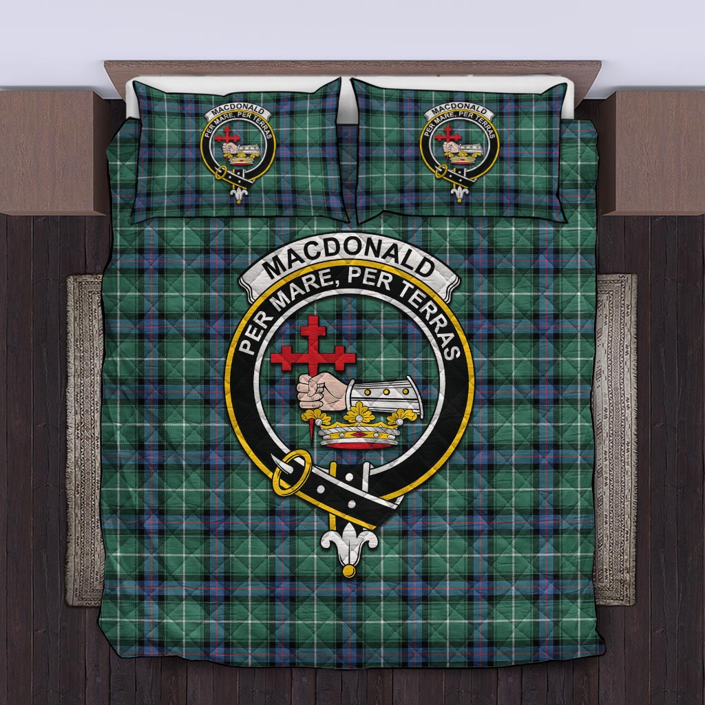 MacDonald of the Isles Hunting Ancient Tartan Quilt Bed Set with Family Crest Twin - Tartan Vibes Clothing