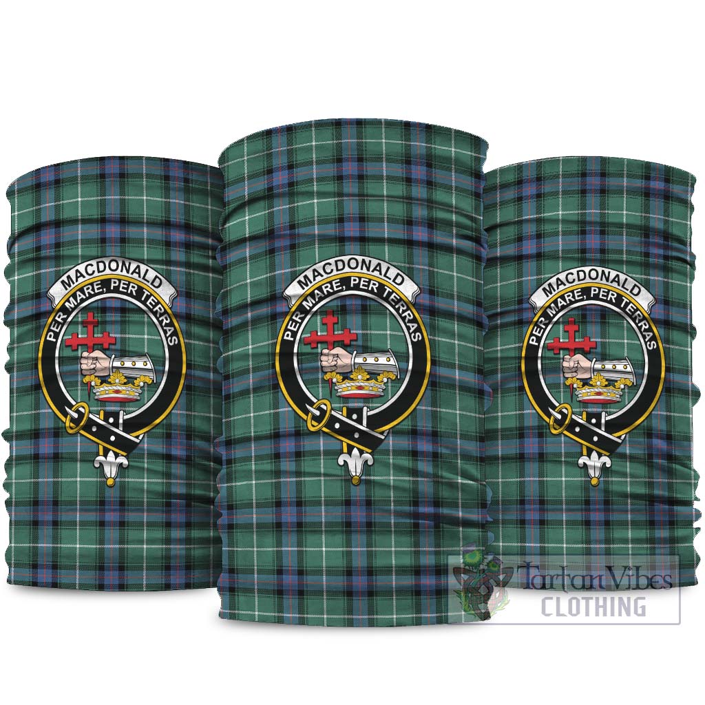 MacDonald of the Isles Hunting Ancient Tartan Neck Gaiters, Tartan Bandanas, Tartan Head Band with Family Crest