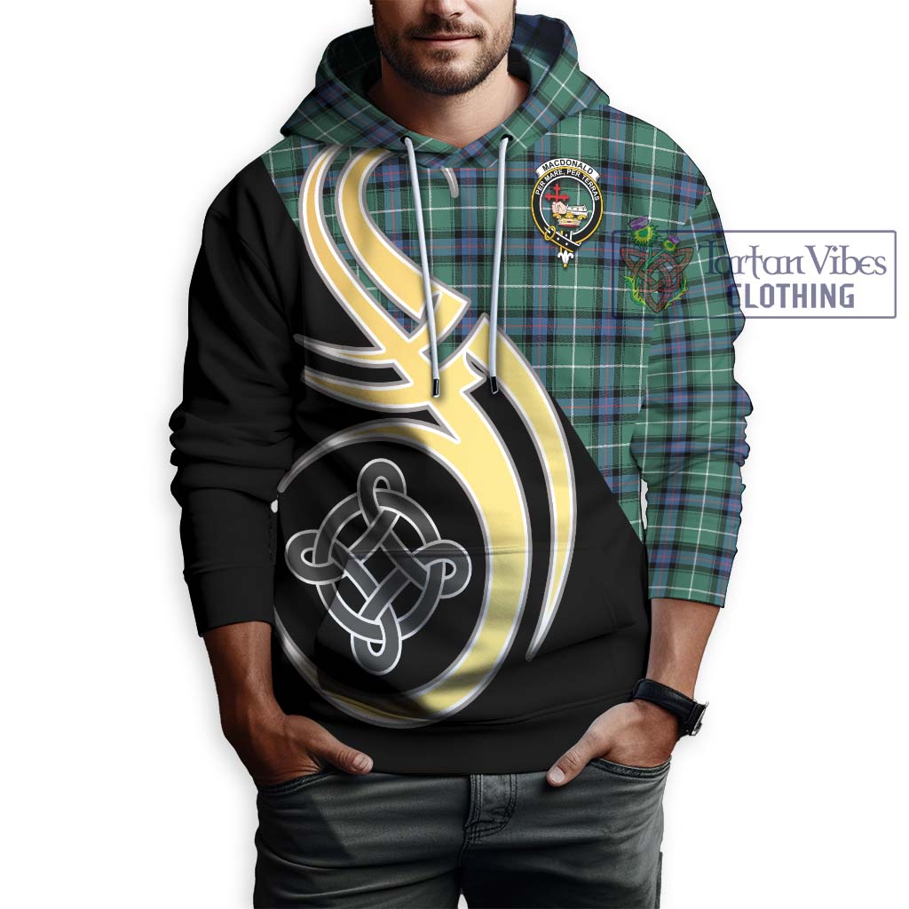 MacDonald of the Isles Hunting Ancient Tartan Hoodie with Family Crest and Celtic Symbol Style Zip Hoodie - Tartan Vibes Clothing