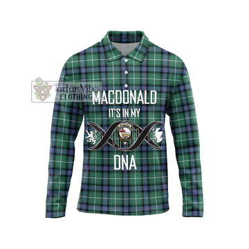 MacDonald of the Isles Hunting Ancient Tartan Long Sleeve Polo Shirt with Family Crest DNA In Me Style