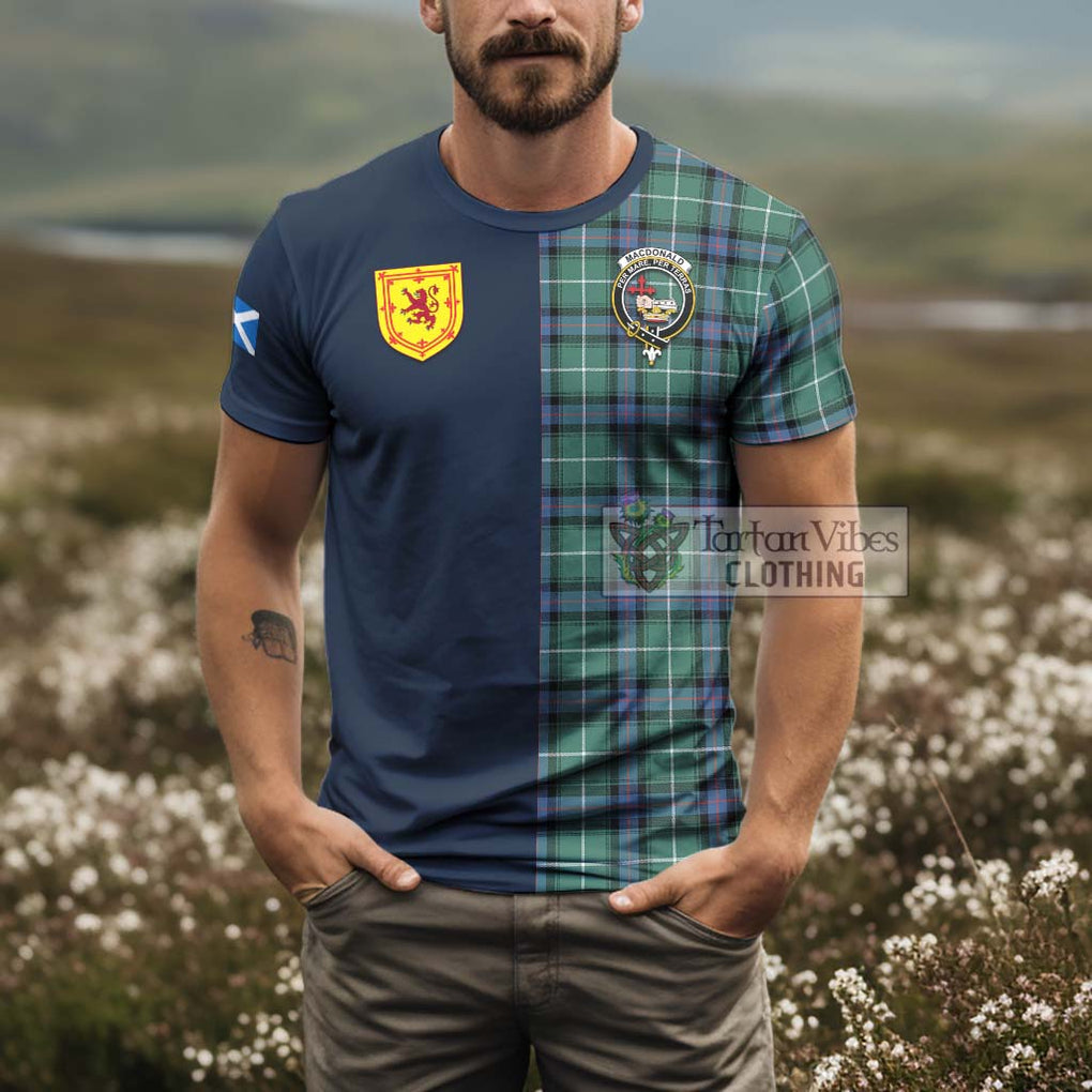 Tartan Vibes Clothing MacDonald of the Isles Hunting Ancient Tartan T-Shirt Alba with Scottish Lion Royal Arm Half Style