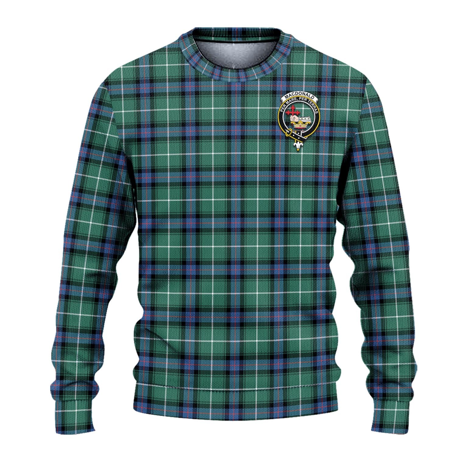MacDonald of the Isles Hunting Ancient Tartan Knitted Sweater with Family Crest - Tartanvibesclothing