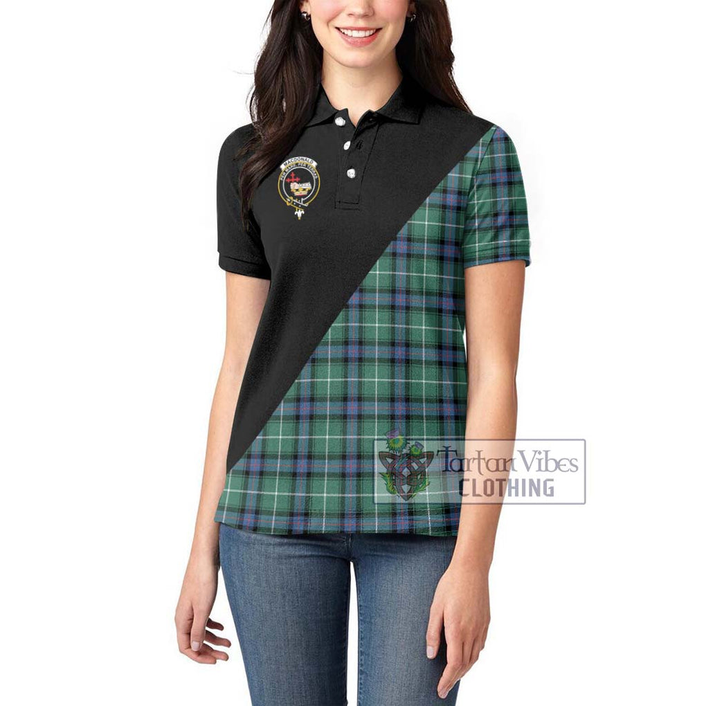 MacDonald of the Isles Hunting Ancient Tartan Women's Polo Shirt with Family Crest and Military Logo Style - Tartanvibesclothing Shop