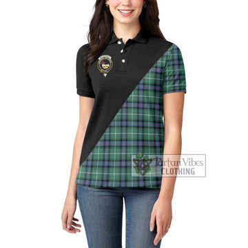 MacDonald of the Isles Hunting Ancient Tartan Women's Polo Shirt with Family Crest and Military Logo Style