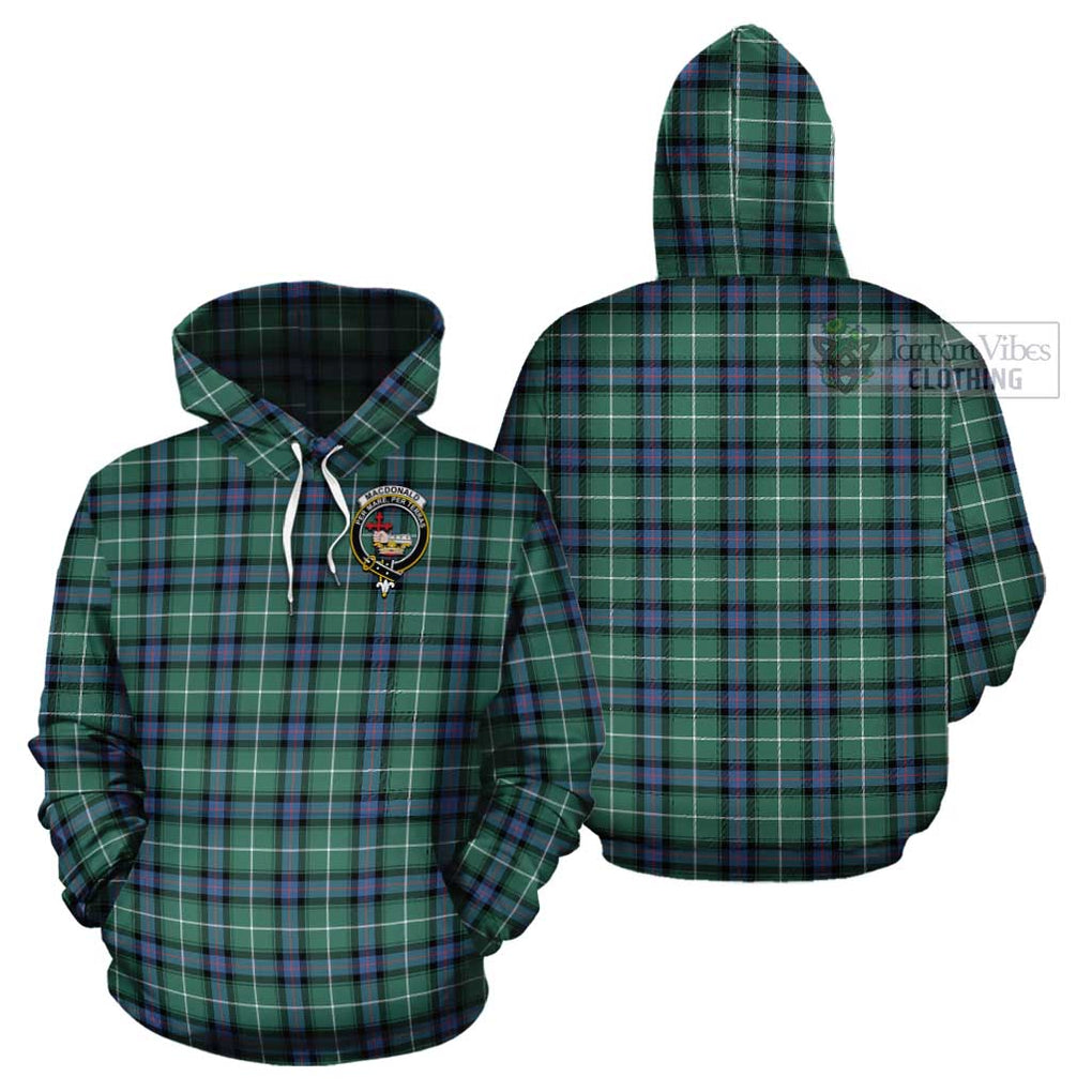 MacDonald of the Isles Hunting Ancient Tartan Cotton Hoodie with Family Crest Pullover Hoodie - Tartan Vibes Clothing