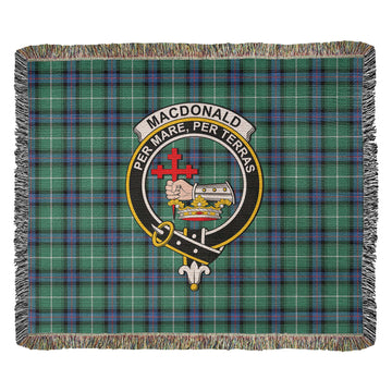 MacDonald of the Isles Hunting Ancient Tartan Woven Blanket with Family Crest