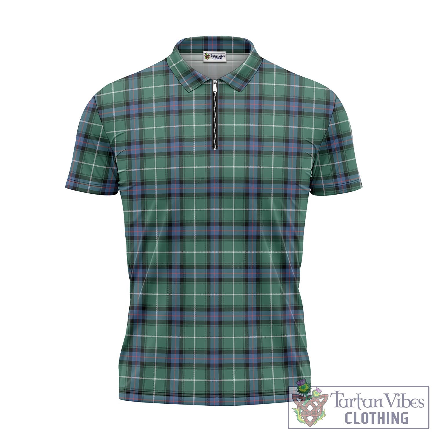 Tartan Vibes Clothing MacDonald of the Isles Hunting Ancient Tartan Zipper Polo Shirt