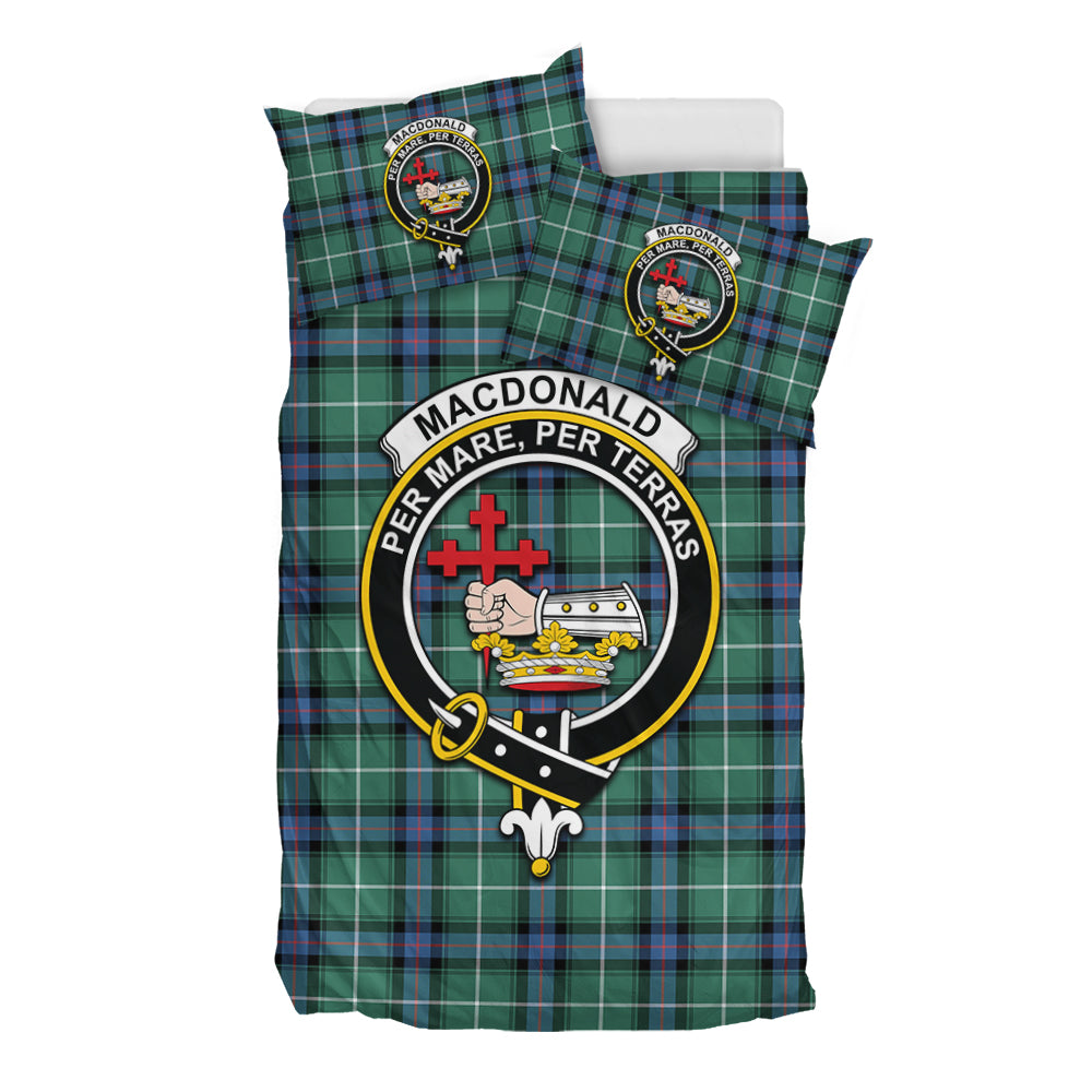 MacDonald of the Isles Hunting Ancient Tartan Bedding Set with Family Crest - Tartan Vibes Clothing