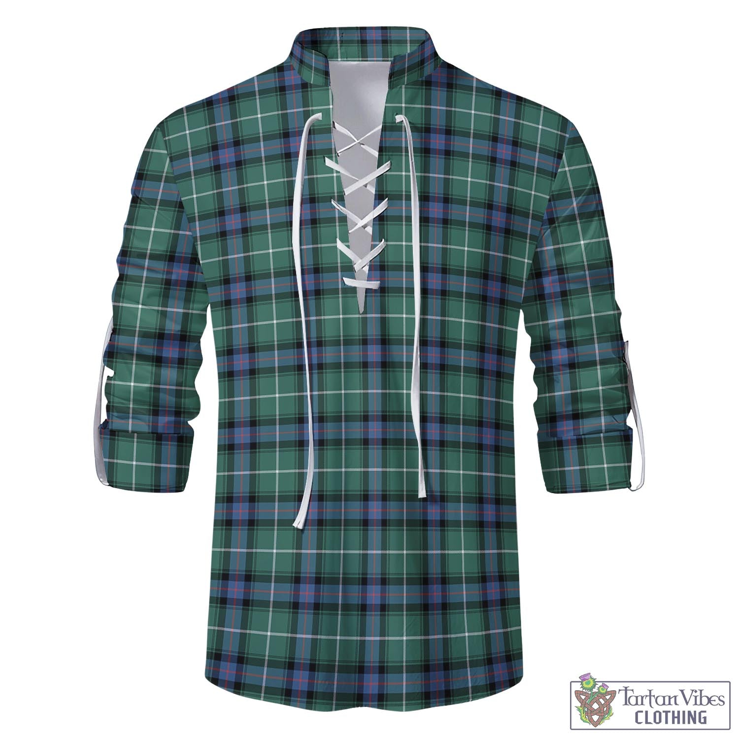 Tartan Vibes Clothing MacDonald of the Isles Hunting Ancient Tartan Men's Scottish Traditional Jacobite Ghillie Kilt Shirt